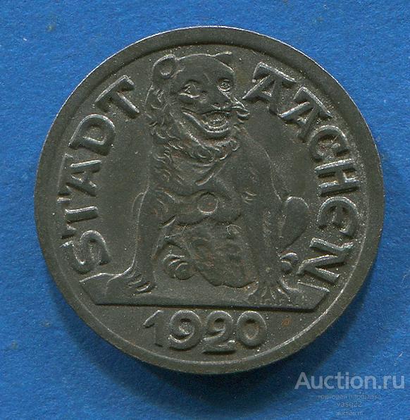 Веймар Аахен 1920 год 10 пфеннигов  нотгельд Медведица