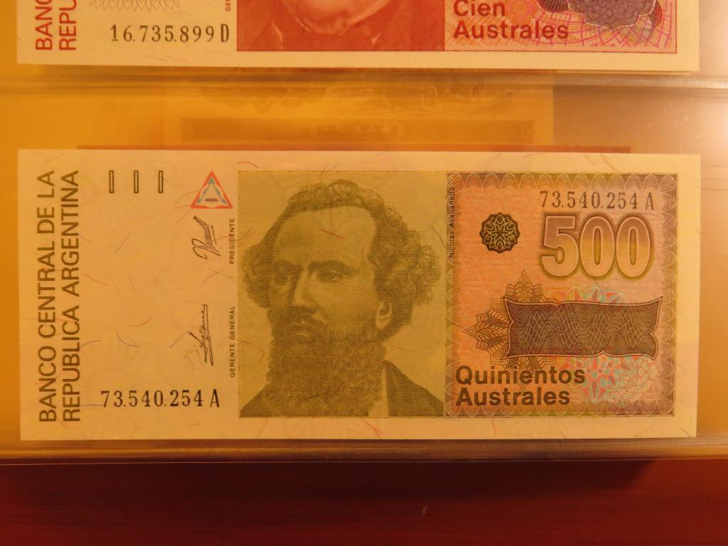 Аргентина - 500 аустралей 1990 г. - UNC - Пресс!