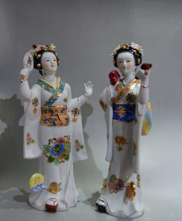 КИТАЙСКИЕ ДЕВУШКИ  Руч. роспись с позолотой Китай