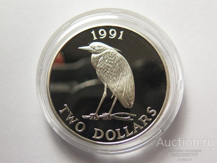 БЕРМУДСКИЕ ОСТРОВА БЕРМУДЫ ЦАПЛЯ ПТИЦА ФАУНА (серебро ПРУФ) !!!!!