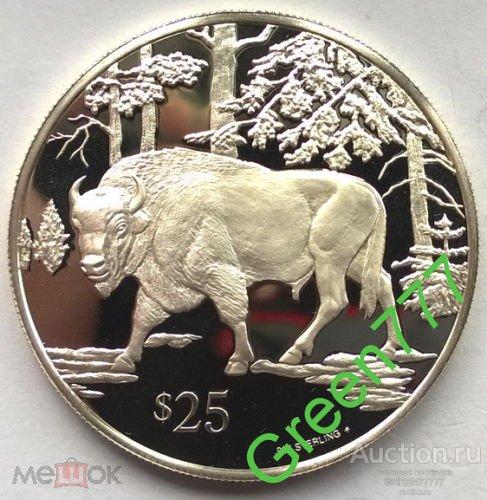 ВИРГИНСКИЕ ОСТРОВА БИЗОН ФАУНА (серебро ПРУФ)!!!!