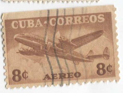 1953.Куба.Авиапочта.8с.Локхид.гаш