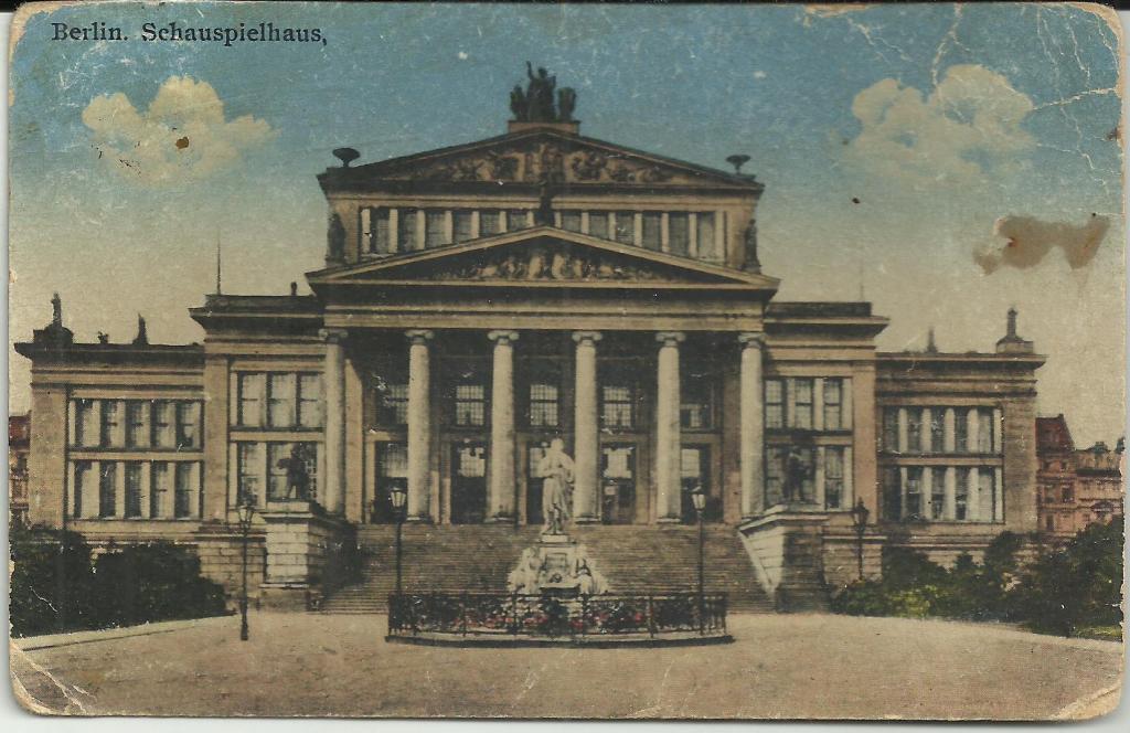 АНТИКВАРНАЯ ОТКРЫТКА.    БЕРЛИН!!!.    ГЕРМАНИЯ.ЗДАНИЕ.    марка.БИСМАРК.   почта РИГА!!!