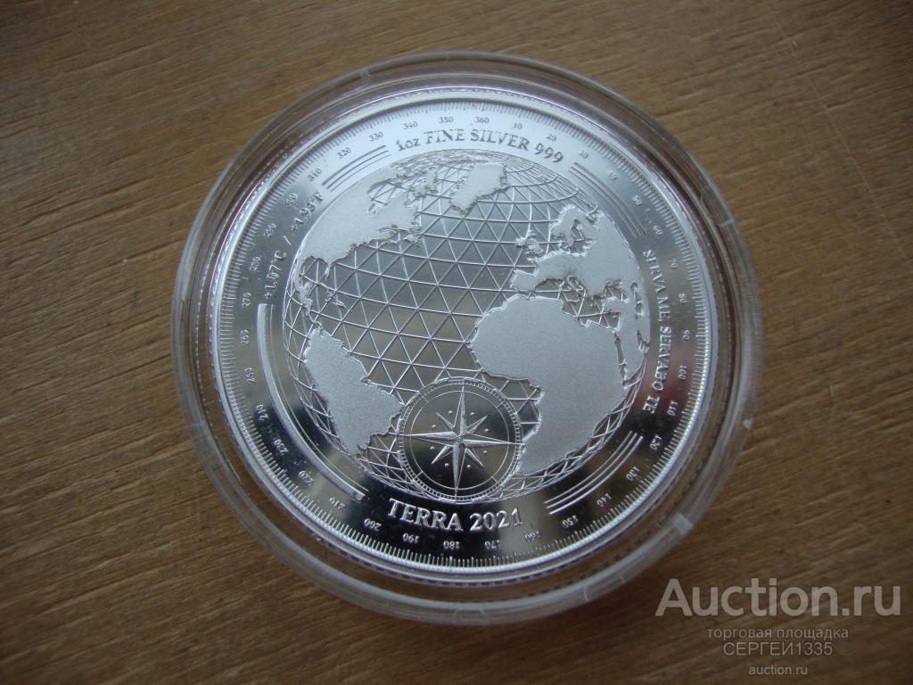 Токелау 5 долларов 2021 Terra Терра Планета Земля BU СЕРЕБРО