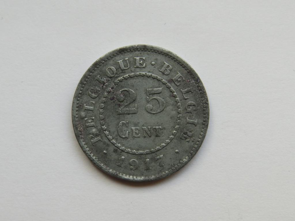 25 сантимов 1917 г. - цинк - Бельгия