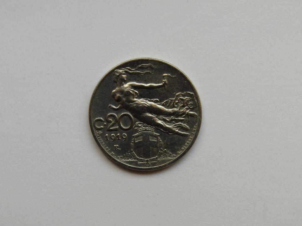 20 чентезимо 1919 г. - Италия - Оригинал 100%! Состояние!