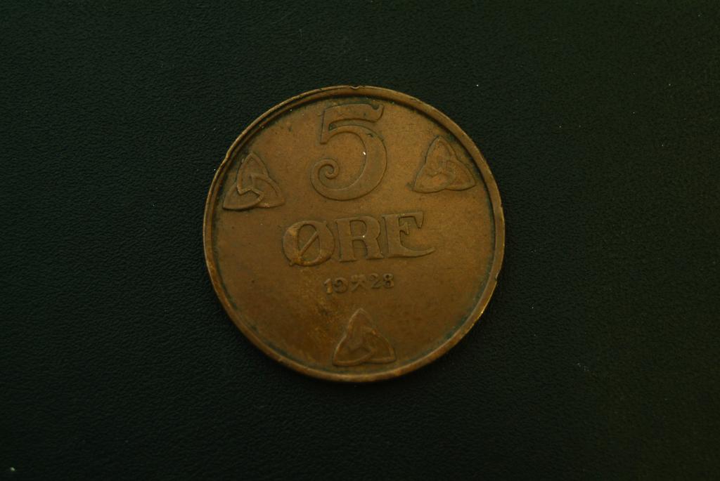 Норвегия 5 эре 1928 КМ 368