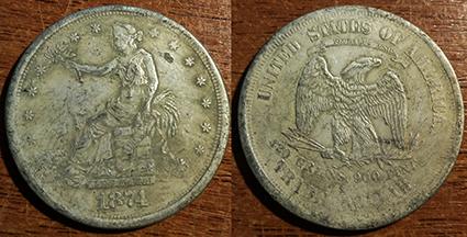 США - 1 доллар 1874 года - ПОДДЕЛКА