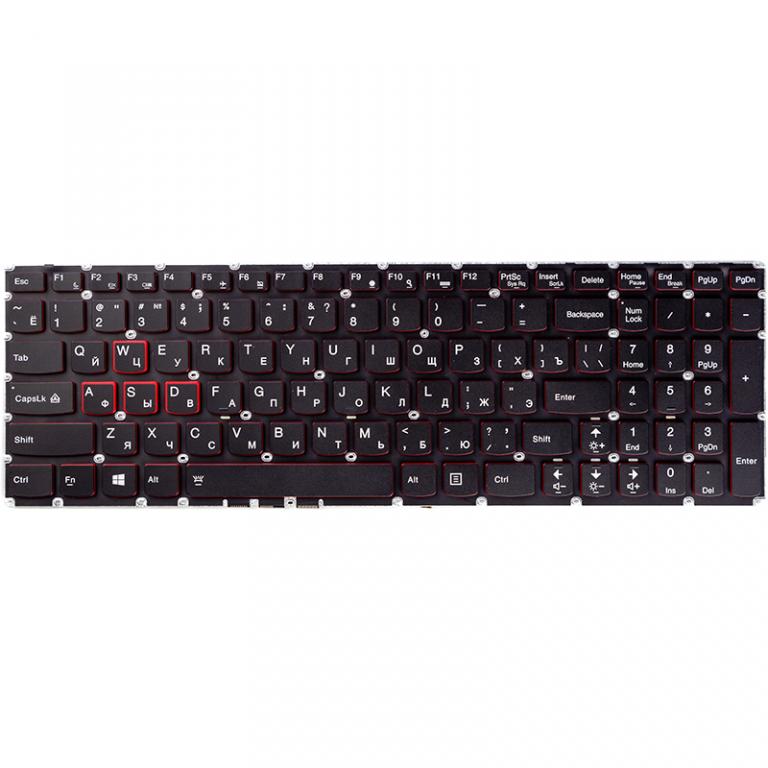 Клавиатура для ноутбука LENOVO Ideapad Y700, Y700-15ISK черный, подсветка (KB310764)