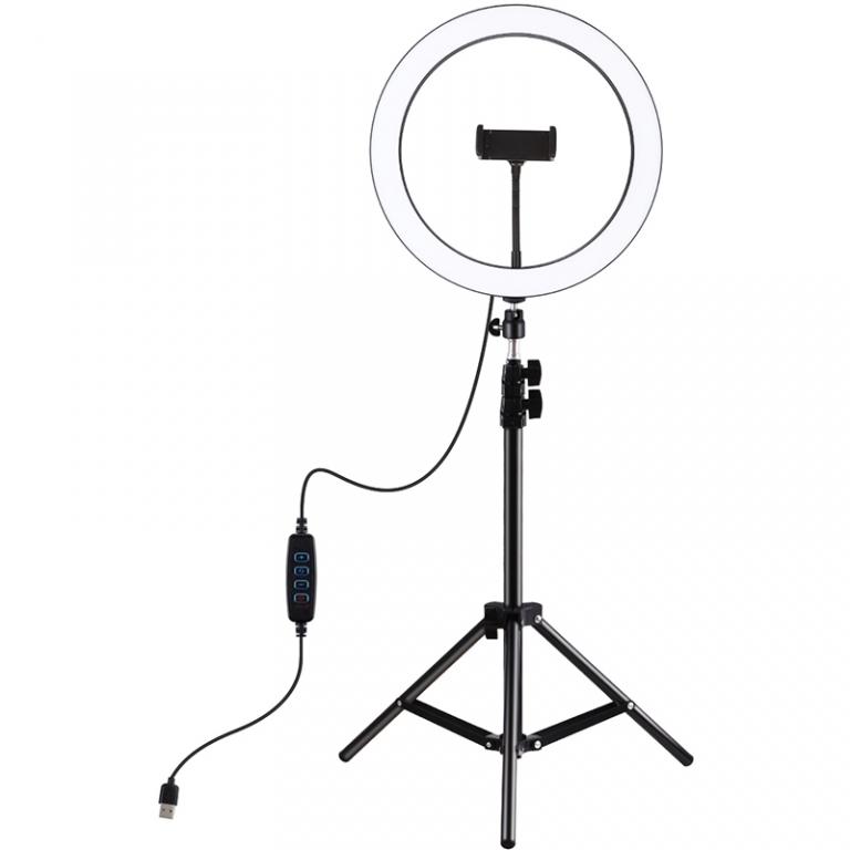 Кольцевая USB LED лампа Puluz PKT3056B 11.8" + штатив 1.1 м (PKT3056B)
