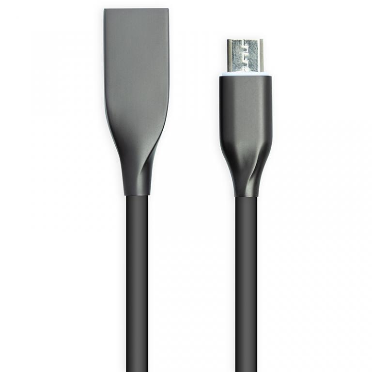 Кабель PowerPlant USB - microUSB, 1м, силикон, черный (CA911226)