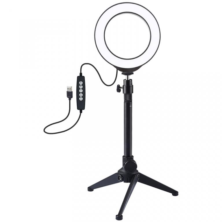 Кольцевая USB RGBW LED лампа Puluz PKT3049B 4.7" + настольный штатив (PKT3049B)