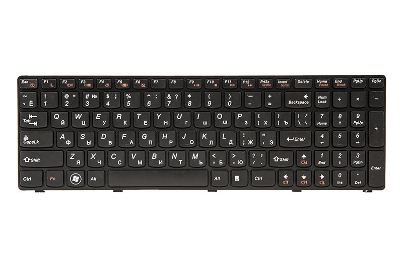 Клавиатура для ноутбука IBM/LENOVO G580, N580 черный, черный фрейм (KB311071)