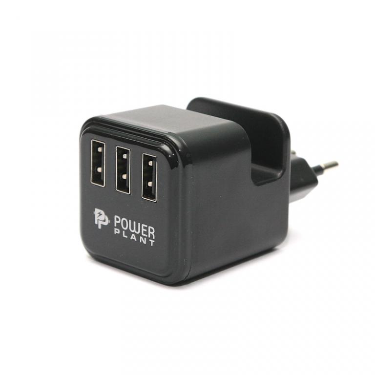 Сетевое зарядное  устройство PowerPlant W-360 3xUSB: 220V, 3.4A (DV00DV5065)