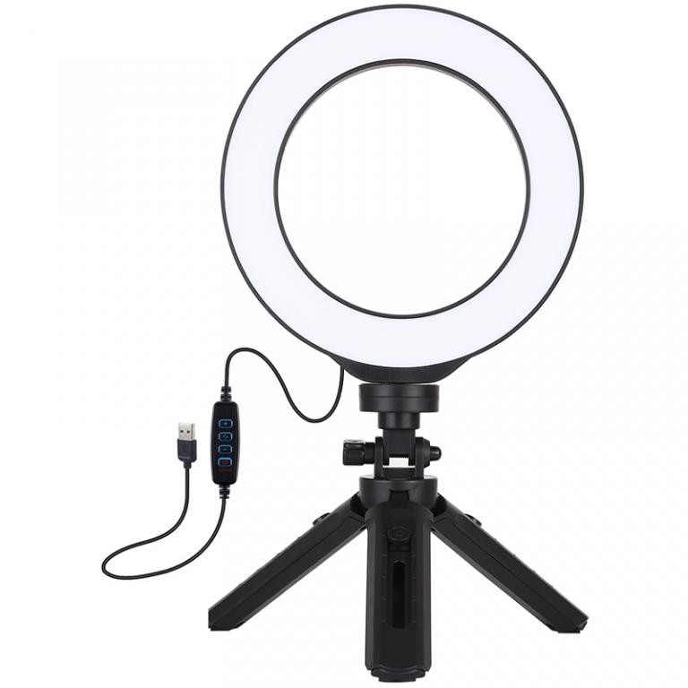 Кольцевая USB LED лампа Puluz PKT3059B 6.2" + настольный штатив (PKT3059B)