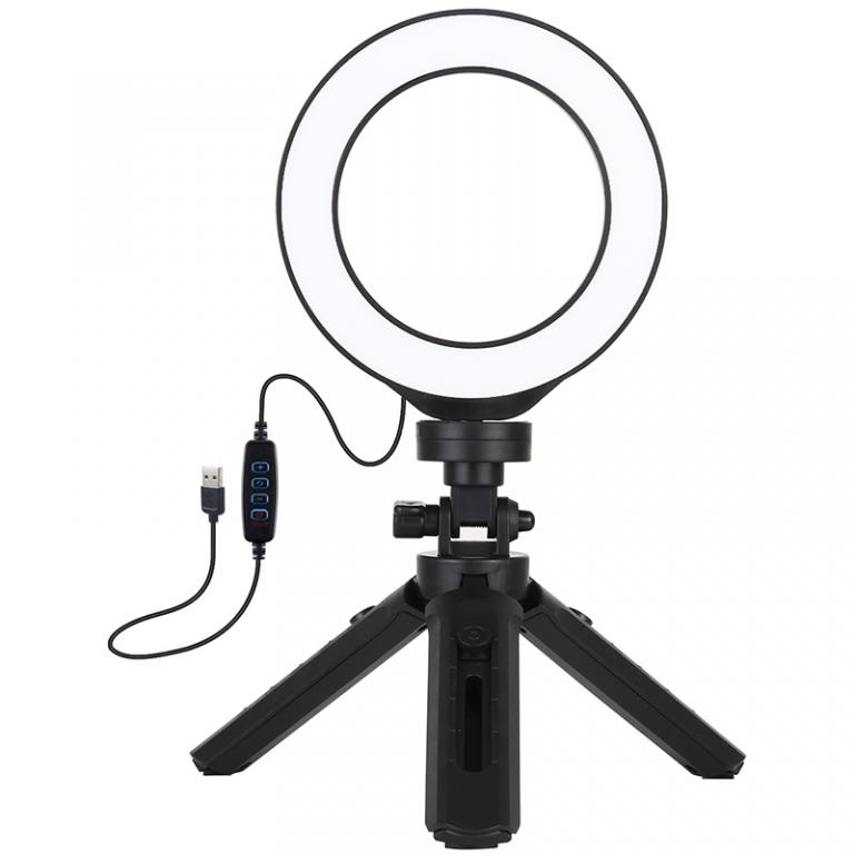 Кольцевая USB LED лампа Puluz PKT3058B 4.7" + штатив 12 см (PKT3058B)