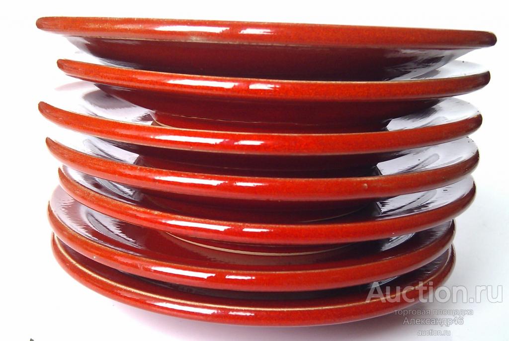 Блюдца, 7 штук вместе, Югославская керамика 1970-х - 80-х гг, KIL.