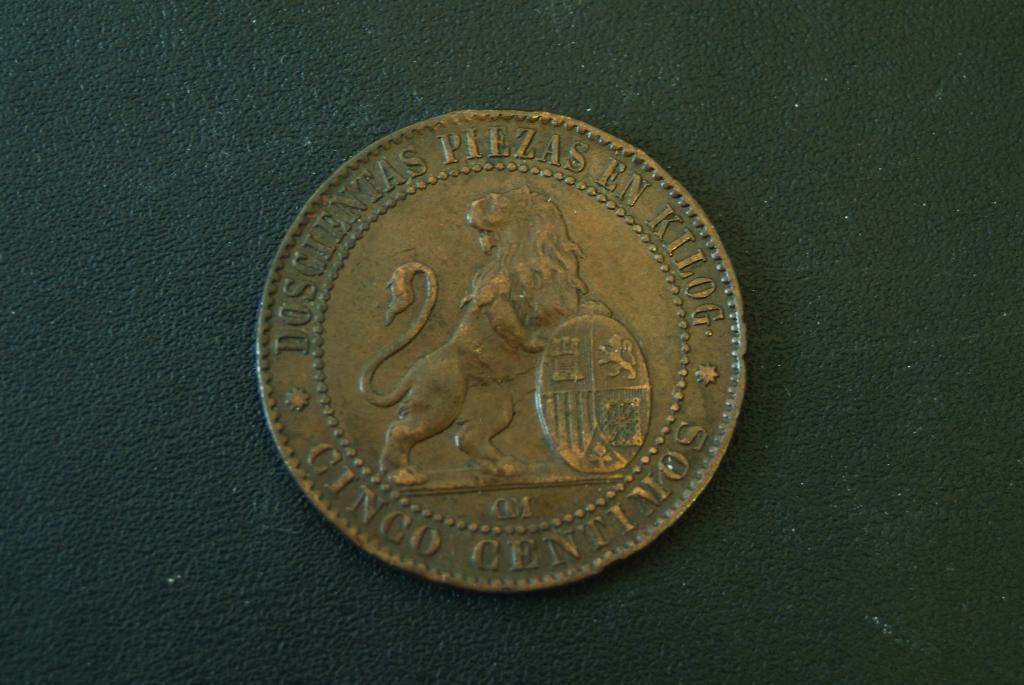 Испания 5 сантимов 1870 КМ 662