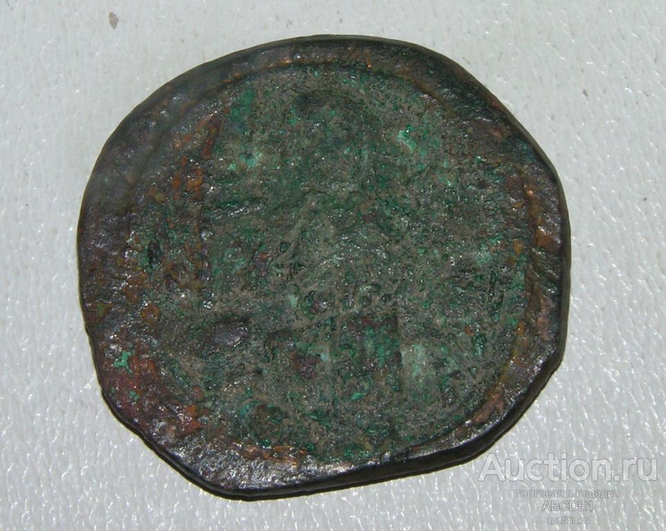 монета  Византия Фоллис 1050-1060 .гг.  Константин IX Мономах