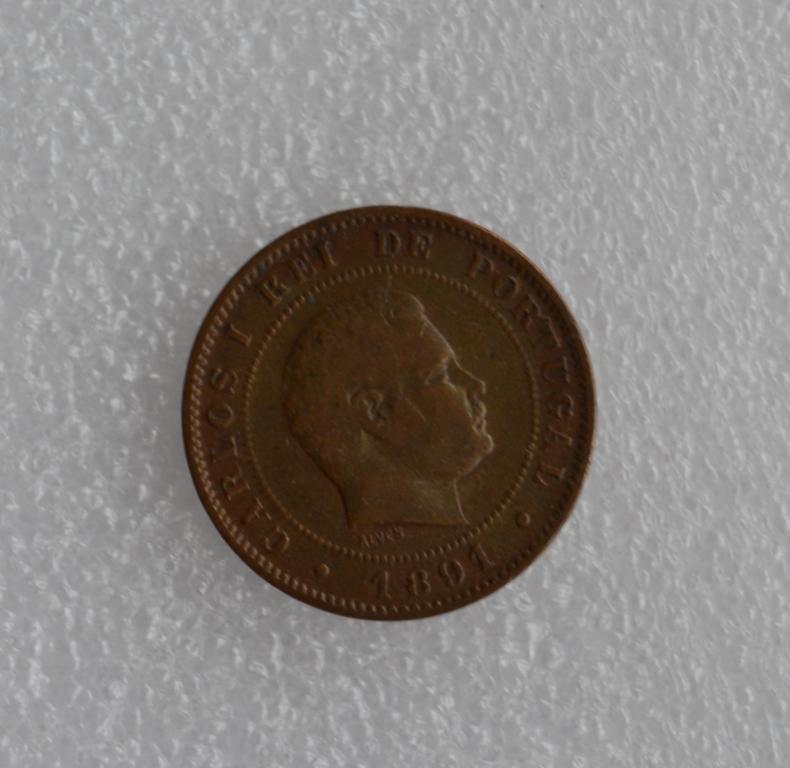 Португалия (королевство) 10 рейсов 1891 года, бронза ХОРОШАЯ