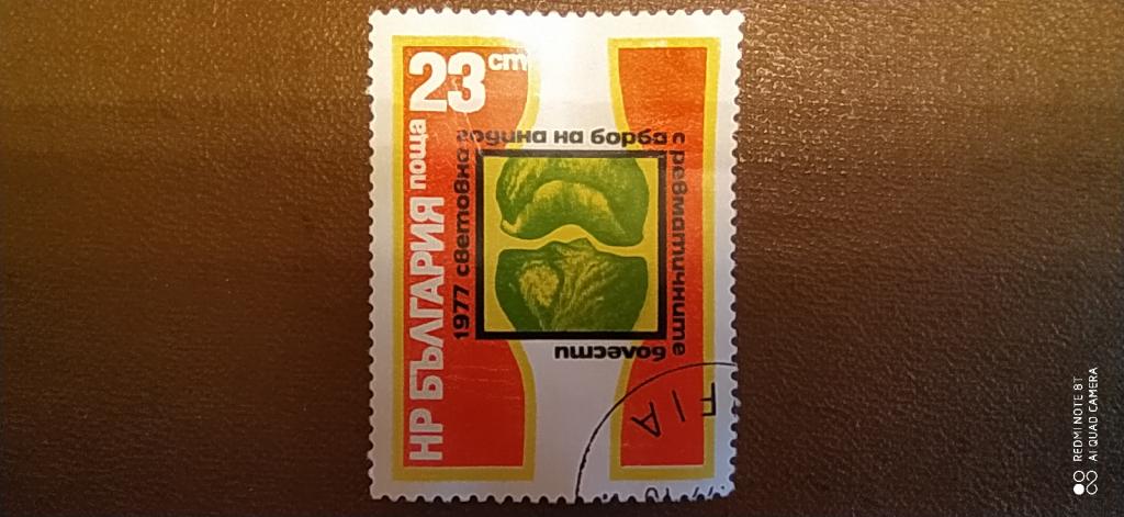 Марка Болгарии, 1977, Борьба с ревматизмом, Медицина
