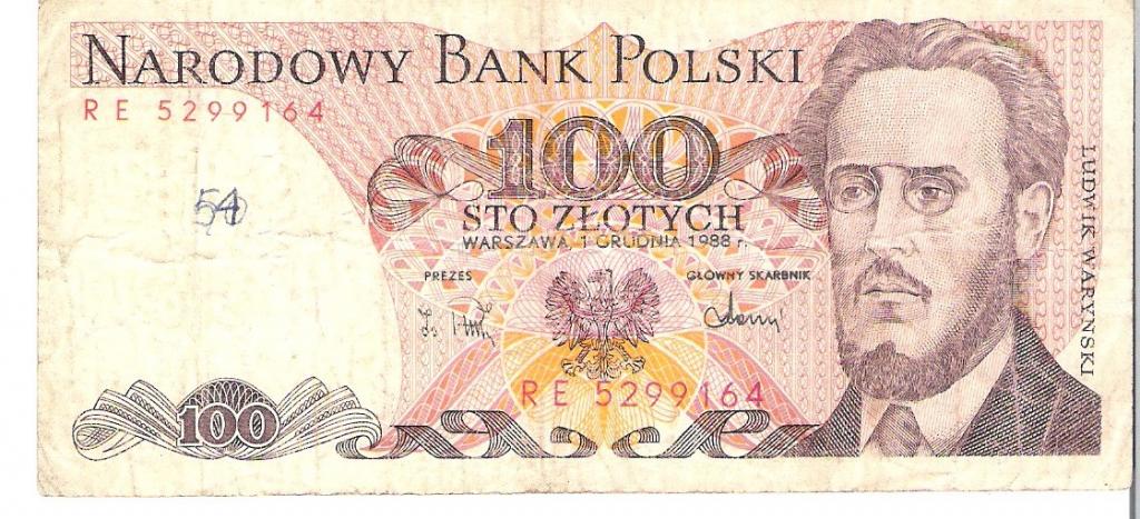 Польша 100 злотых 1988 г.