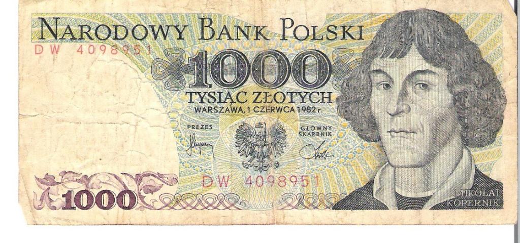 Польша 1000 злотых 1982 г.