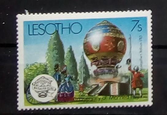 Марка чистая. Лесото 1983. Авиация воздухоплавание. История.