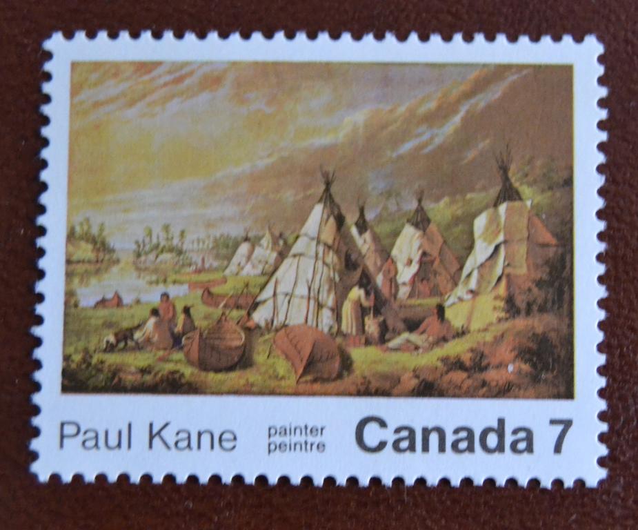 Канада 1973 год  Индейцы северной америки Вигвам живопись Пол Кейн MNH