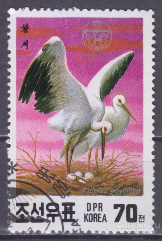 КНДР 1991 дальневосточный аист Mi3179