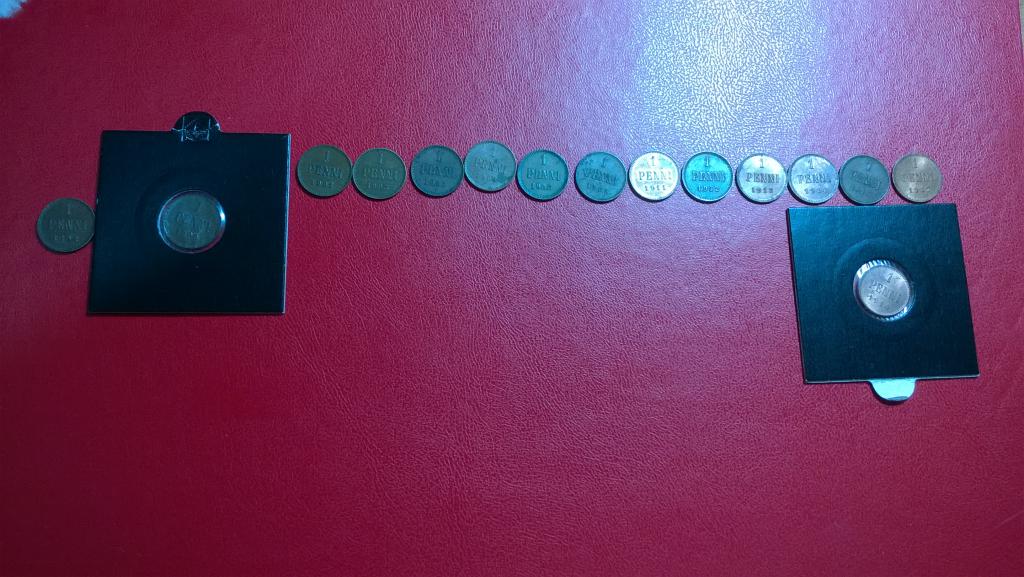 КОЛЛЕКЦИЯ 1 пенни 1892-1917 года. КОЛЛЕКЦИОННЫЕ. ШТЕМПЕЛЬНЫЕ. UNC. RRR