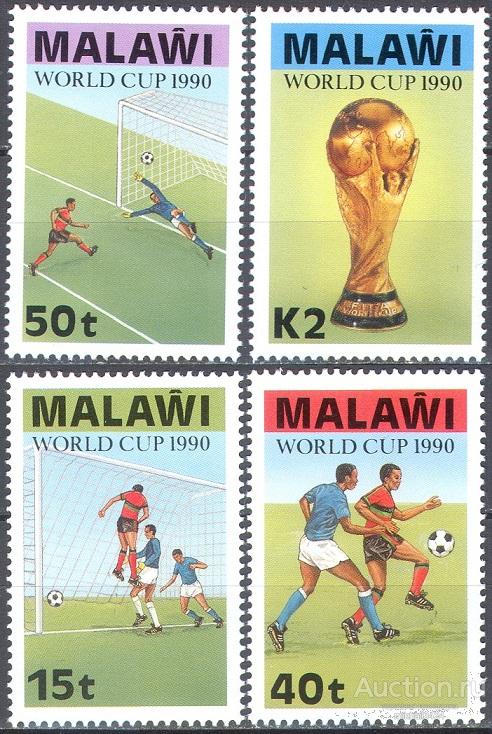 С7346 ✅ Спорт FIFA Футбол Чемпионат мира 1990 Малави 4м п/с ** 16МЕ