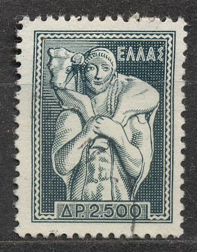 Греция 1954 г. стандарт гашеная корова