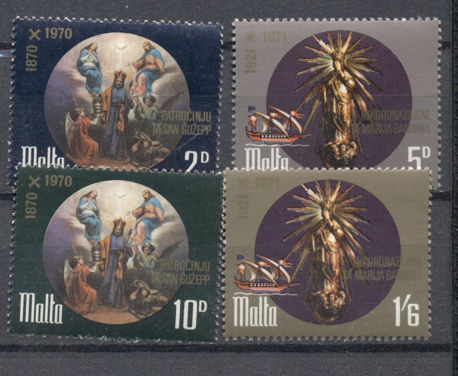 Мальта 1970-71 г. серия надпечатка  негашеная**