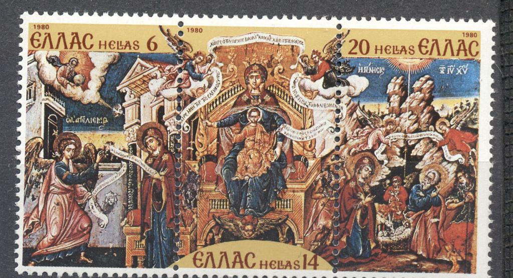 Греция 1980 г. Рождество Живопись негашеная* *