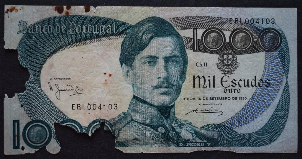 Португалия 1000 эскудо 1980 год
