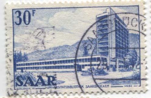 1955.Саар. Новая университетская библиотека .гаш
