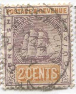 1905 Британская Гвиана. корабль 2с.гаш