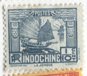1933. французский индокитай. лодка 10с.*