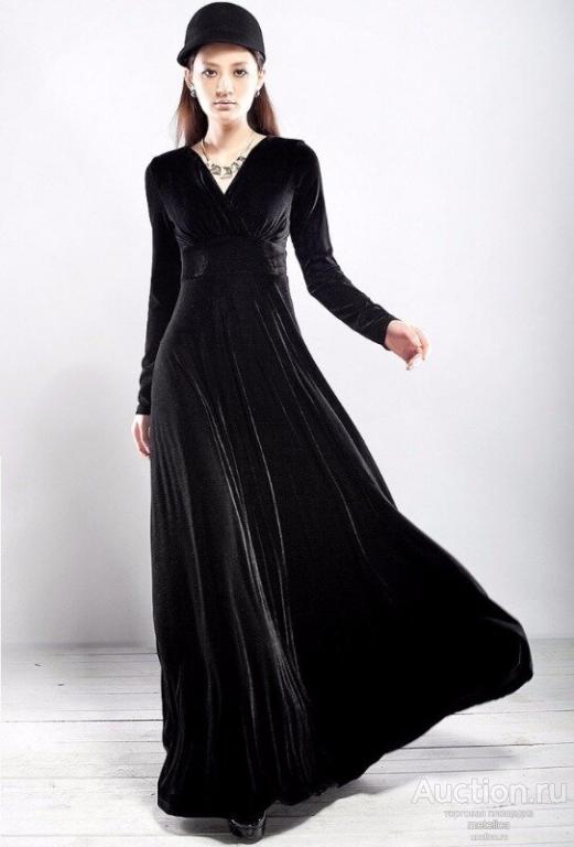 Черное Велюровое Платье