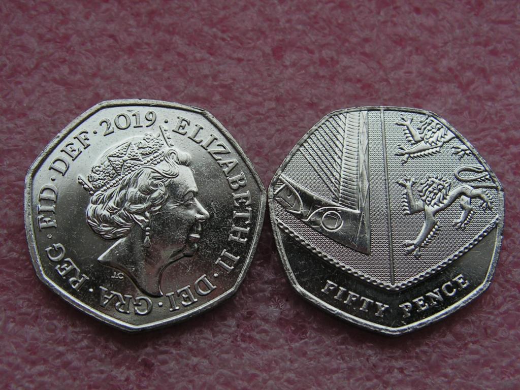 Англия/Великобритания 50 пенсов 2019 KM#1337 unc
