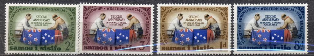Самоа и Сисифо 1962 г. серия Независимость. негашеная* (клей, след наклейки)