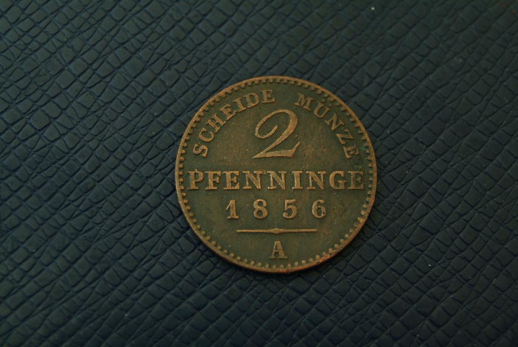 Германия Пруссия 2 пфеннига 1856 КМ 452
