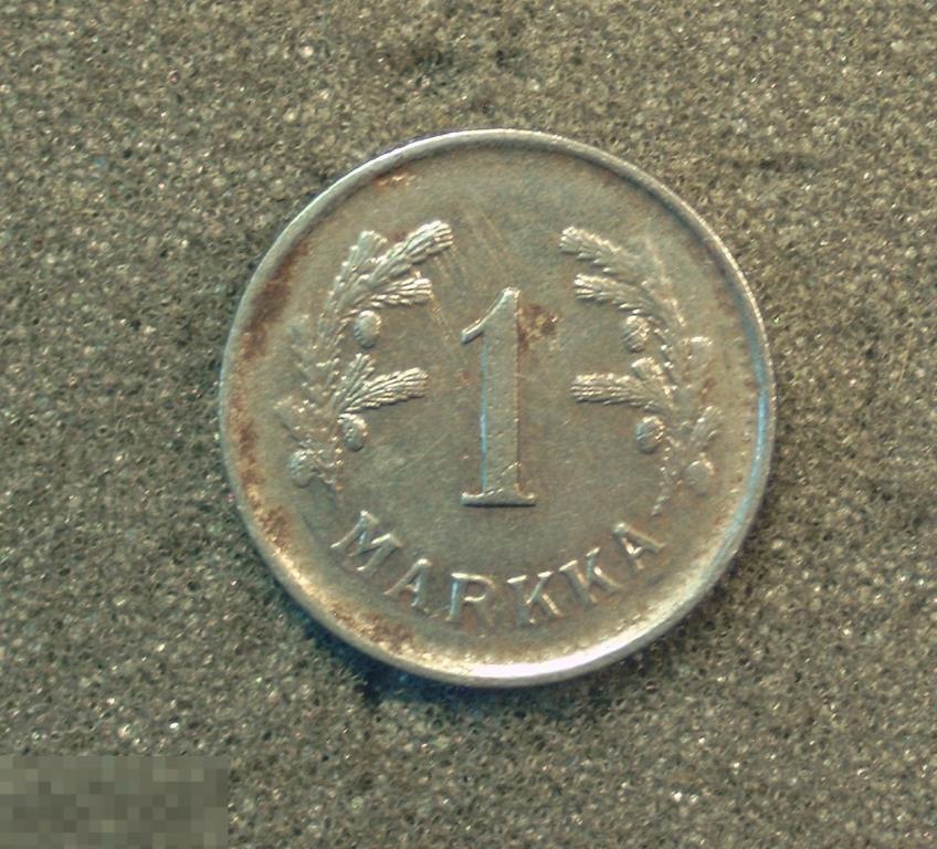 Финляндия. 1 марка 1950 год.  Металл железо. 