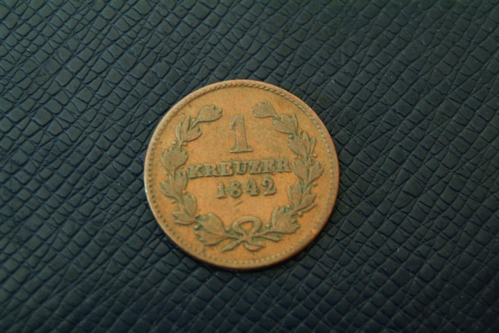 Германия Баден 1 крейцер 1842 КМ 203