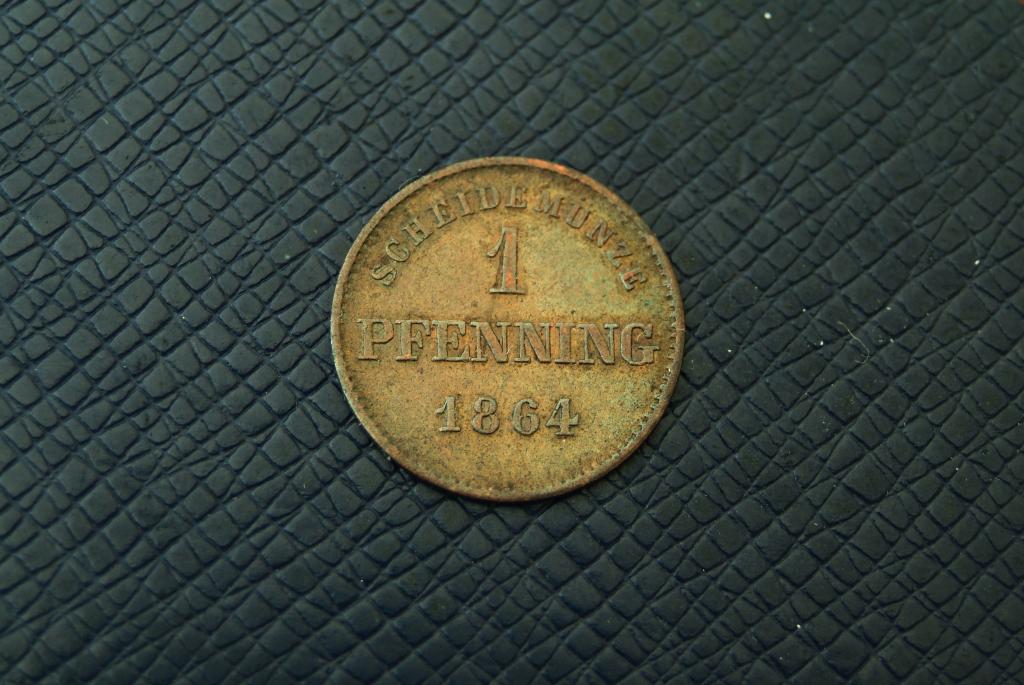 Германия Бавария 1 пфенниг 1864 КМ 471