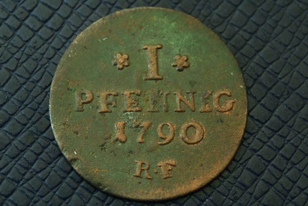 Германия Гессен-Дармштадт 1 пфенниг 1790 КМ 240