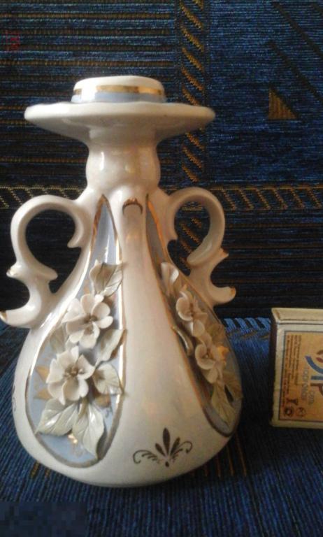 Кисловодский фарфор .Подсвечник "Подарок ".Без клейма .Ручная работа.150мм 