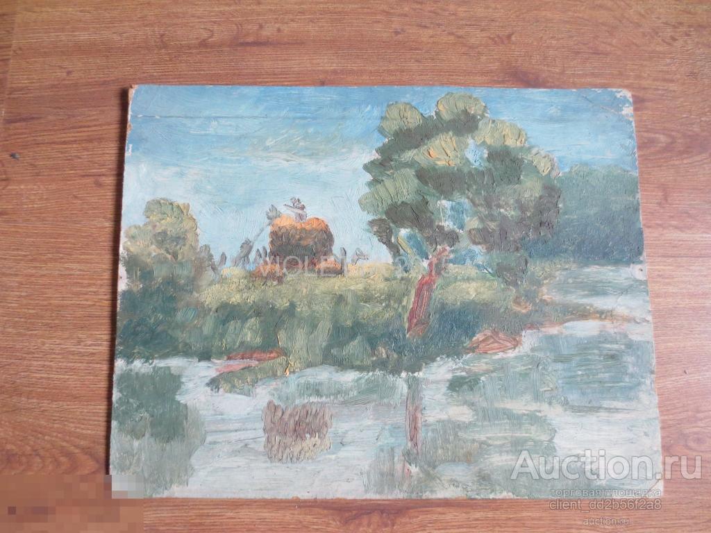 Картина, картон, холст масло 25*32 