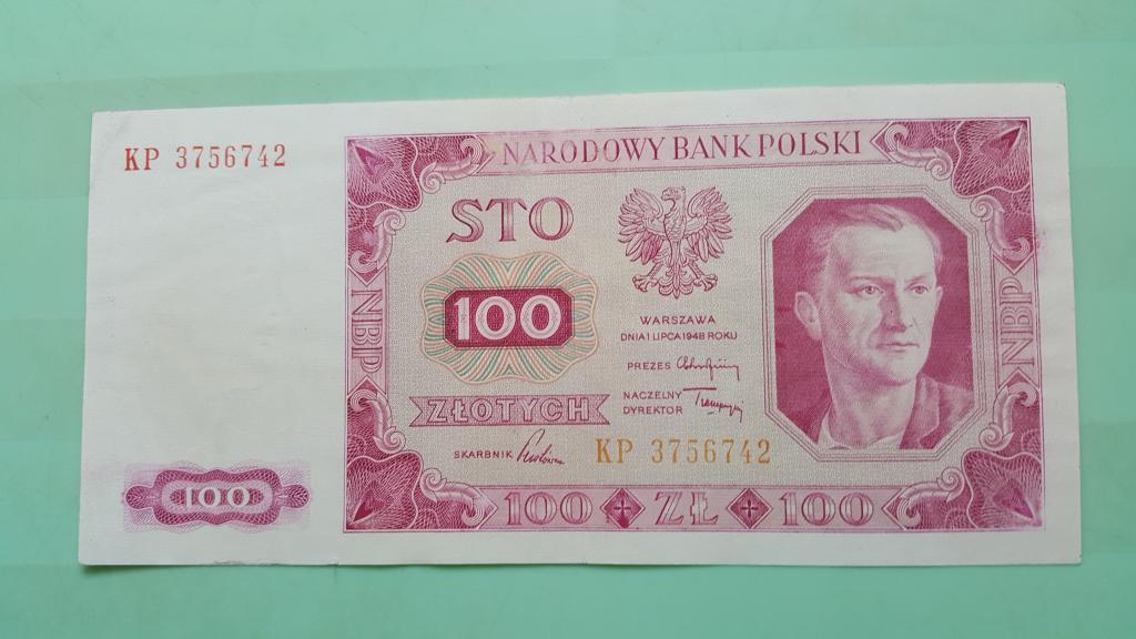 Польша 100 злотых 1948 - состояние на фото